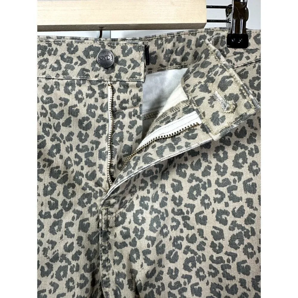 NYDJ X CHICO'S Women's Leopard Print High Rise Skinny Leg Jeans Tan Size 14